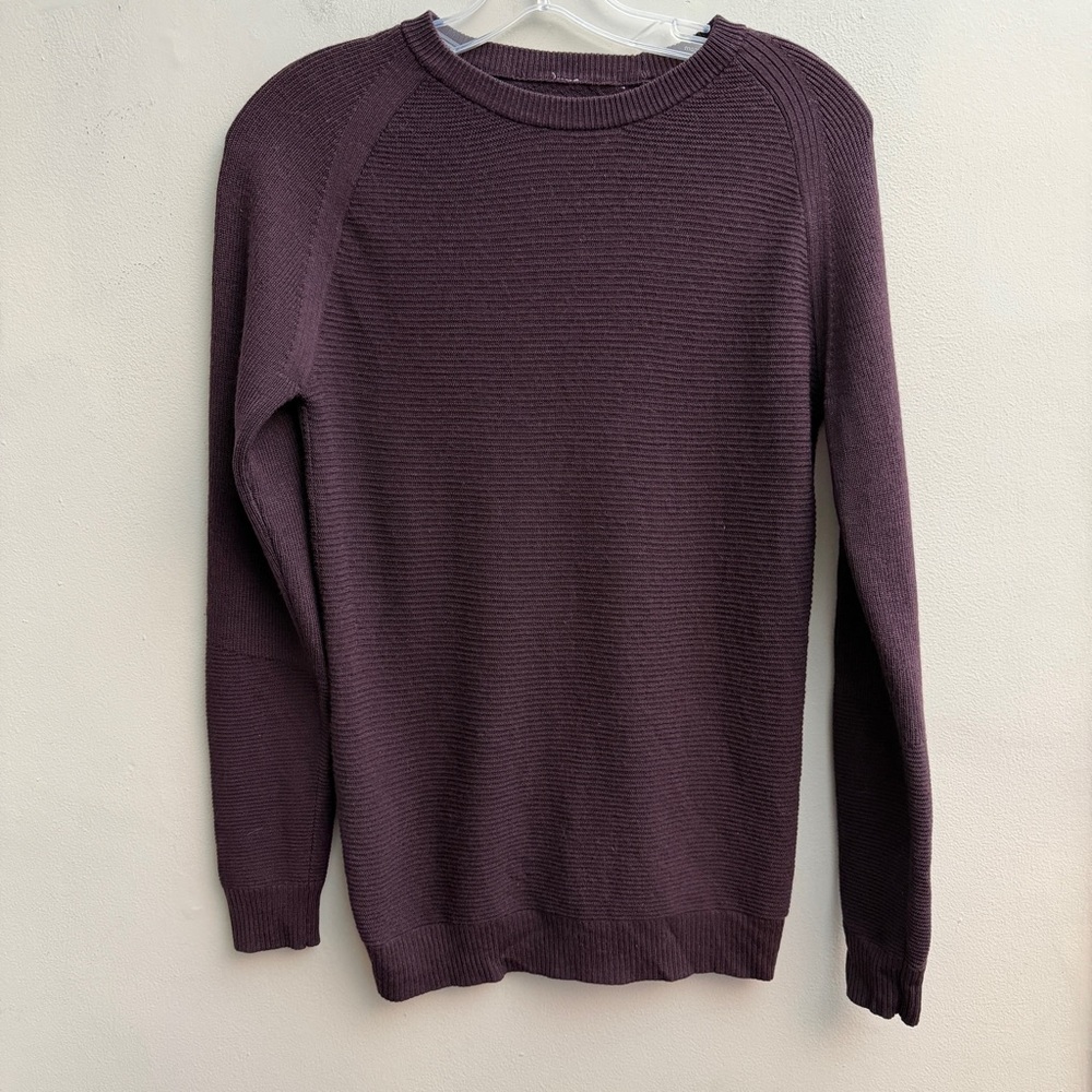 lululemon athletica Women's Black Cherry Wool Crewneck Sweater Size 6